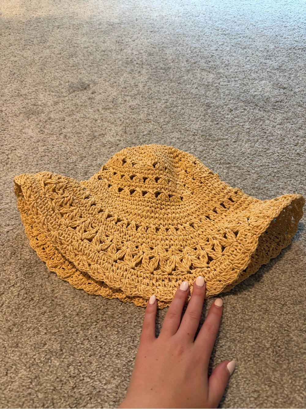 Aerie Straw Crochet Floppy Hat